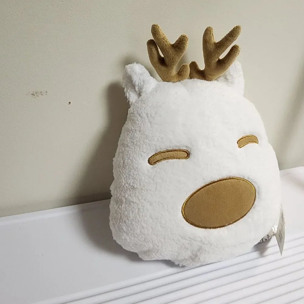 Target Bullseye Playground White Reindeer Plush Pillow Christmas 2024